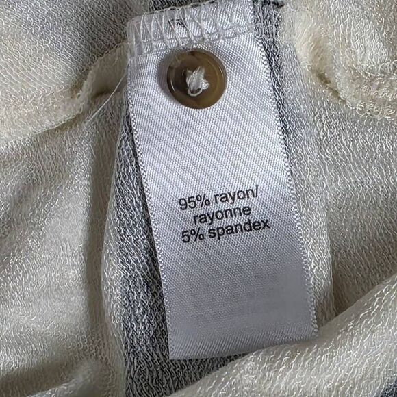 Maurices Ivory Black Striped Collared Button Top L - Picture 5 of 6